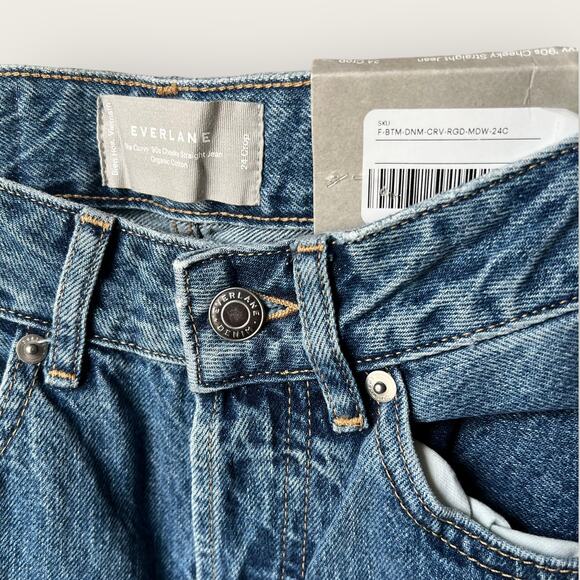 Everlane Curvy 90s Cheeky Straight Jeans | Waist 23 Crop | Blue Y2K Mom 80s 90s - Picture 4 of 11